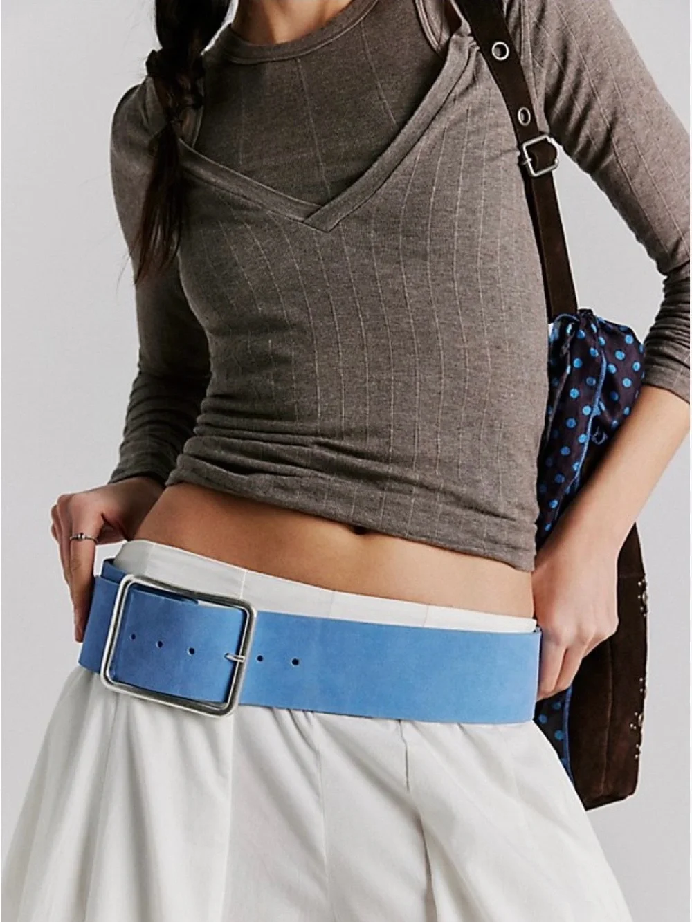 Free People Suede Hex Belt- S/M